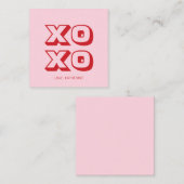 XOXO rosa rosa moderne fette lustige Typografie Begleitkarte (Vorne/Hinten)