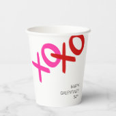 XOXO Rosa Rote Hugs Kisses Glücklicher Galentinsta Pappbecher (Rückseite)