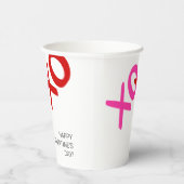 XOXO Rosa Rote Hugs Kisses Glücklicher Galentinsta Pappbecher (Rechts)