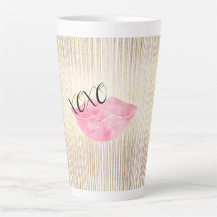 XOXO Rosa Wasserfarben Lippen Milchtasse