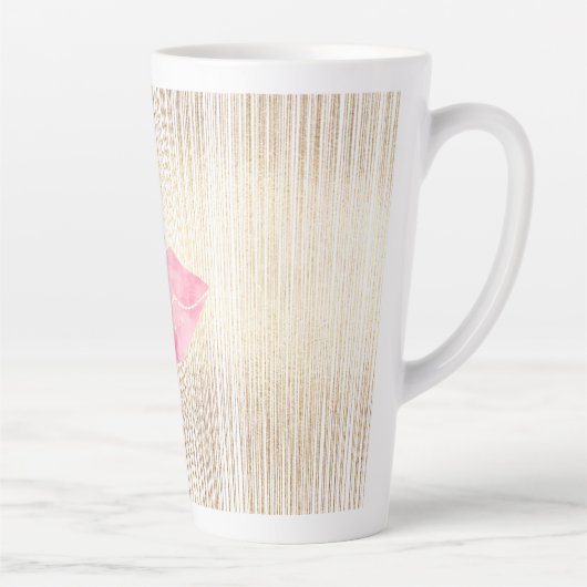 XOXO Rosa Wasserfarben Lippen Milchtasse (Rechts)