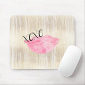 XOXO Rosa Wasserfarben Lippen Mousepad (Mit Mouse)
