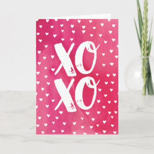 XOXO Rosa Watercolor Valentintagskarte Feiertagskarte