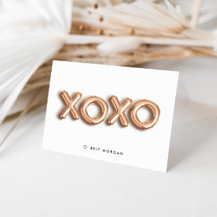 XOXO Rose Gold Ballon Personalisierte Note Card