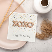 XOXO Rose Gold Balloons | Valentinstag Serviette