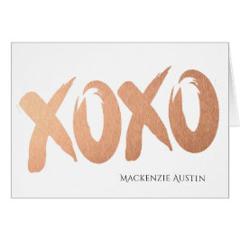 XOXO Rose Gold | Chic Glam Girly Brushstroke Liebe