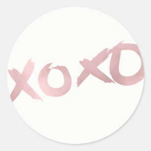 XOXO Rose Gold Moderne Imitate Fossil Shine Glam G Runder Aufkleber