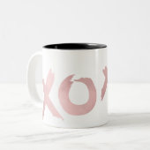 XOXO Rose Gold Moderne Imitate Pinacoteca Zweifarbige Tasse (Vorderseite Links)