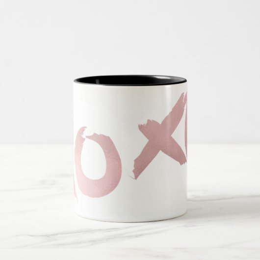 XOXO Rose Gold Moderne Imitate Pinacoteca Zweifarbige Tasse (Mittel)