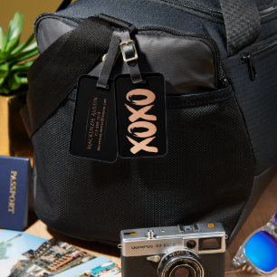 XOXO Rose Gold   Moderner Kupfer-Pinselstrich Gepäckanhänger