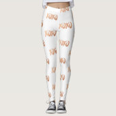 XOXO Rose Gold | Moderner Kupfer-Pinselstrich Leggings (Vorderseite)