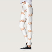 XOXO Rose Gold | Moderner Kupfer-Pinselstrich Leggings (Links)