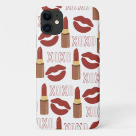 XOXO, rote Lippen und rotes Lippenmuster Case-Mate iPhone Hülle