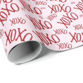 XOXO rote rosa Valentinstag Liebe Geschenkpapier (Rolleneckpunkt)