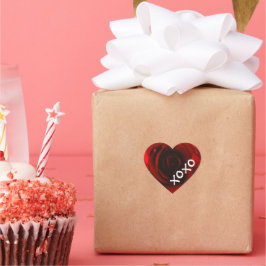 XOXO-Rote Rose Herz-Aufkleber