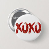 XOXO Roter Glitzer | Glam Brushstroke Hug and Kiss Button (Vorne & Hinten)
