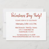 XOXO Roter Glitzer | Glam Brushstroke Hug and Kiss Einladung (Rückseite)