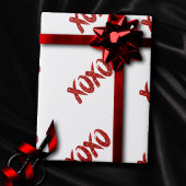 XOXO Roter Glitzer | Glam Brushstroke Hug and Kiss Geschenkpapier