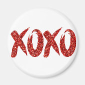 XOXO Roter Glitzer | Trendy Modern Glam Brushstrok Magnet (Vorne)