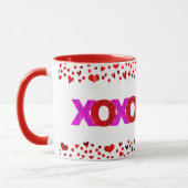 XOXO Roter Rosa Folie Niedlicher, kühne Valentinst Tasse (Links)