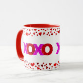 XOXO Roter Rosa Folie Niedlicher, kühne Valentinst Tasse (Vorderseite Links)