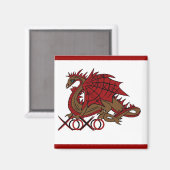 XOXO Roter und Brauner Drache Magnet (Vorderseite/Rückseite)