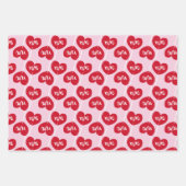Xoxo rotes Herz Lollip Muster Geschenkpapier Set (Vorderseite)