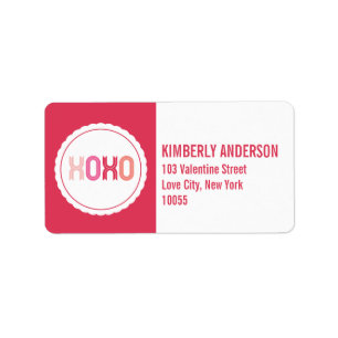 XOXO Scalloped Liebe Kisses Circle Address Labels Adressaufkleber