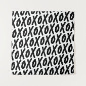 XOXO Schriftart mit gestrichenem Aussehen Schwarzw Wandteppich (Vorderseite)