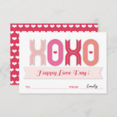 XOXO Schulklasse Kinder Valentinstag Karten (Vorne/Hinten)