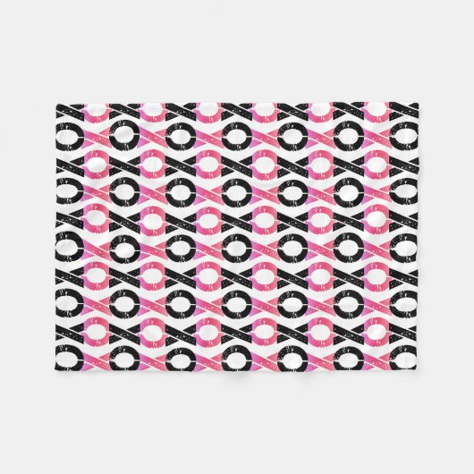 XOXO | schwarzes u. rosa Muster Fleecedecke (Vorderseite (Horizontal))