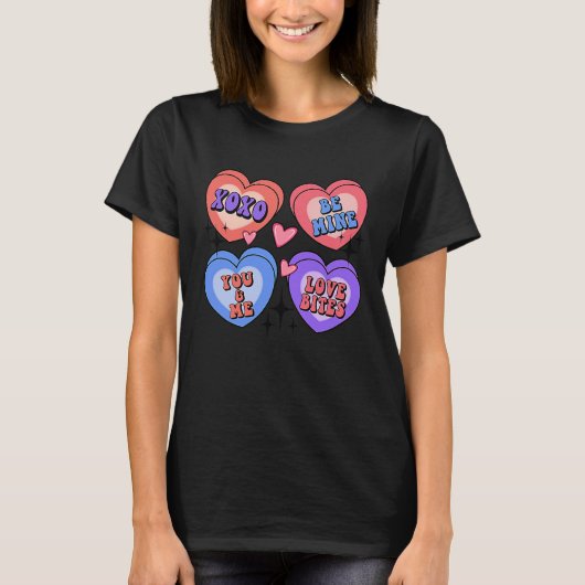 XOXO Sei mein Valentine Retro Lehrer Valentines Da T-Shirt (Vorderseite)