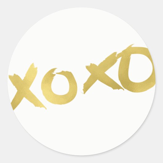 XOXO Shiny Gold Moderne Imitate Fossil Shine Glam Runder Aufkleber (Vorderseite)