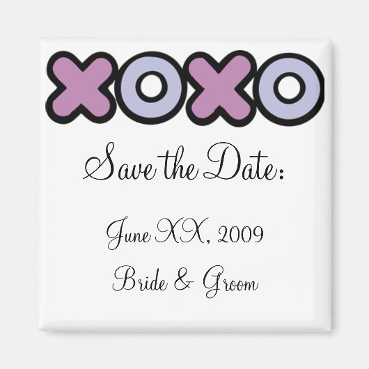 XOXO Speichern des Datumsfelds Magnet (Vorne)