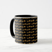 XOXO Stilvolle Gold- und Schwarz-Typografie
