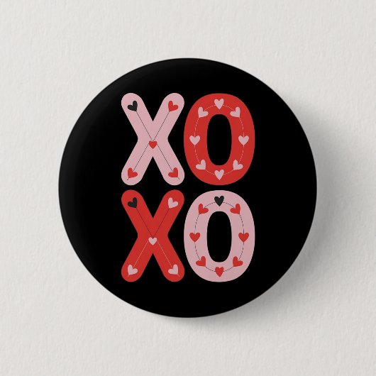 Xoxo Süße Liebe Valentinstag Herz Romantischer Val Button (Vorderseite)