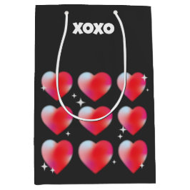 Xoxo Text romantischen roten Herzen Valentinstag Mittlere Geschenktüte