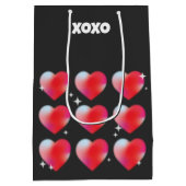 Xoxo Text romantischen roten Herzen Valentinstag Mittlere Geschenktüte (Rückseite)