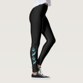 Xoxo Türkis Text Cool einmalig Schwarz Leggings (Rechts)