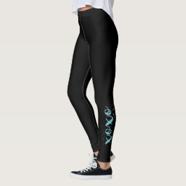 Xoxo Türkis Text Cool einmalig Schwarz Leggings