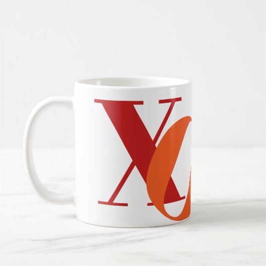 XOXO Typografie Geschenk Kaffee Tasse (Links)