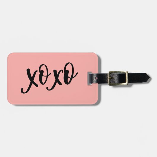 XOXO Typografie Pink Gepäckanhänger (Vorderseite horizontal)
