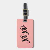 XOXO Typografie Pink Gepäckanhänger (Vorderseite vertikal)