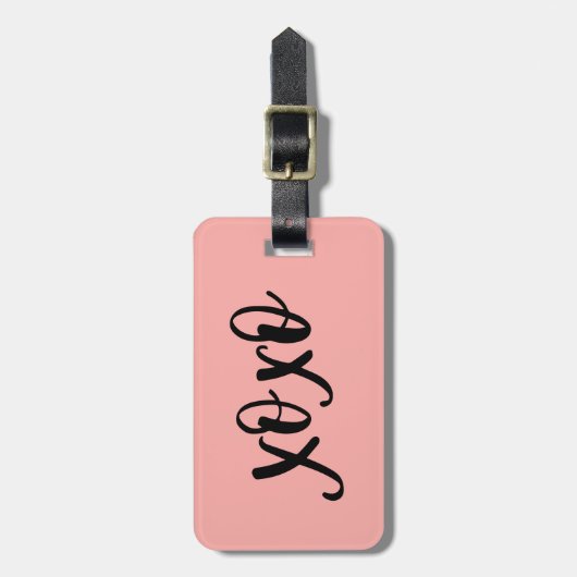 XOXO Typografie Pink Gepäckanhänger (Vorderseite vertikal)
