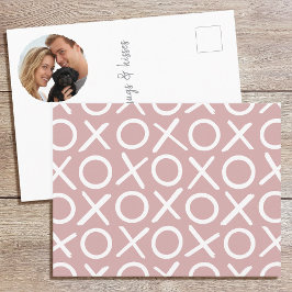 XOXO Umarmungen & Küsse Foto Dusty Pink Modern Postkarte