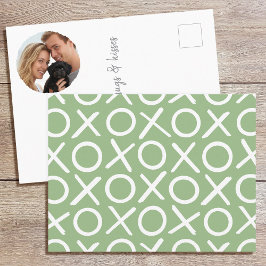 XOXO Umarmungen & Küsse Foto Grüne Typografie Mode Postkarte