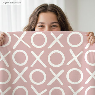 XOXO Umarmungen und Küsse Dusty Pink Modernes Must Fleecedecke