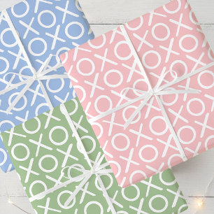 XOXO Umarmungen und Küsse Geburtstag Rosa Blau Grü Geschenkpapier Set