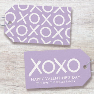XOXO Umarmungen und Küsse Lila Frohen Valentinstag Geschenkanhänger