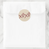 Xoxo Umarmungsküsse in der Sahnefarbe Runder Aufkleber (Tasche)